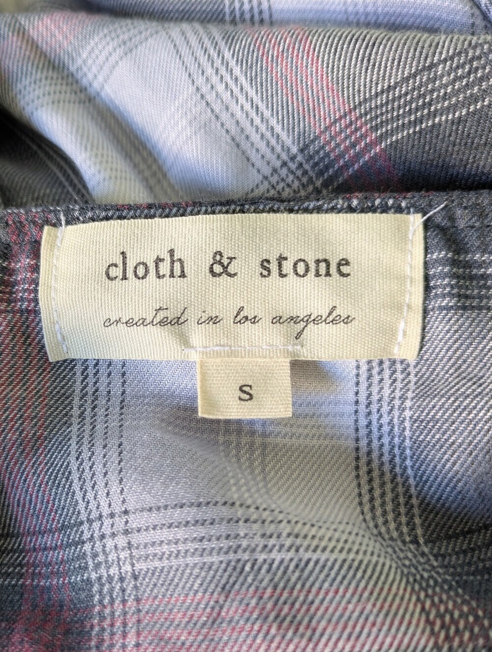 Anthropologie cloth & stone Plaid Off-Shoulder Tie-Front Boho Crop Top Small - Picture 4 of 4